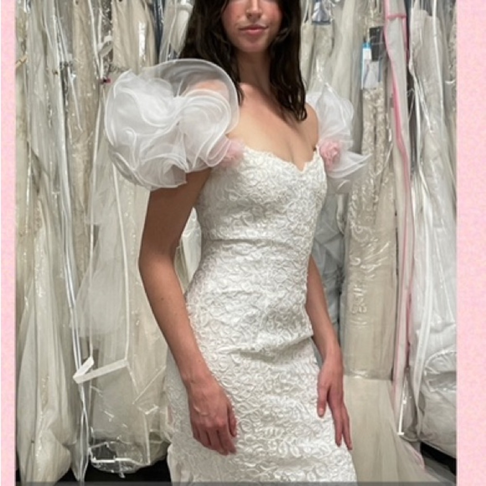 Wedding Dress with Pink Roses